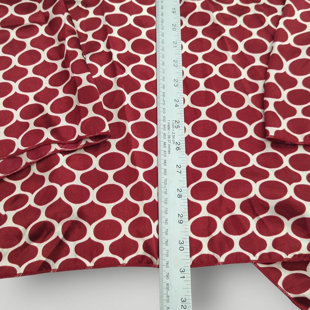 Ashley Stewart Women’s Wrap Top PLUS 3XL Burgundy & White Geometric Print - Picture 10 of 12